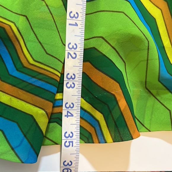 Vintage green box, zipper dress, short sleeves, square neck - Picture 3 of 5